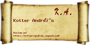 Kotter András névjegykártya
